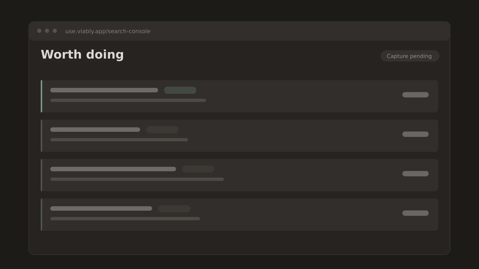 Visual representation for tip: Hundreds of inspected pages folded into the handful of fixes worth taking into this week, each one carrying the clicks that are riding on it.