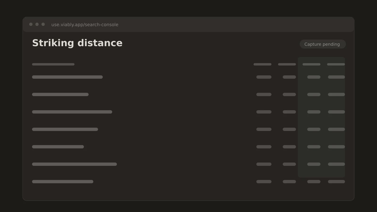 Visual representation for tip: Everything parked on page two, where one honest afternoon of work moves more traffic than a month spent writing something new.